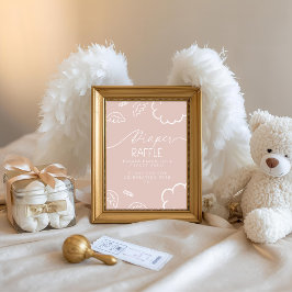 Invitación Little Piece of Heaven Pink Diaper Raffle Table