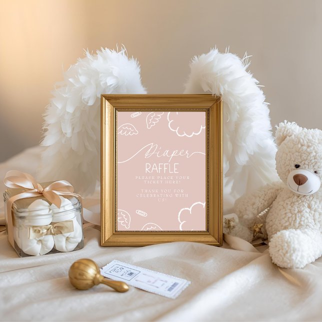 Invitación Little Piece of Heaven Pink Diaper Raffle Table (Little Piece of Heaven Pink Diaper Raffle Table)