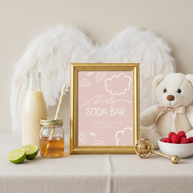 Invitación Little Piece of Heaven Pink Dirty Soda Bar Sign (Little Piece of Heaven Pink Dirty Soda Bar Sign)