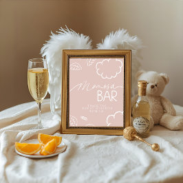 Invitación Little Piece of Heaven Pink Momosa Bar Sign