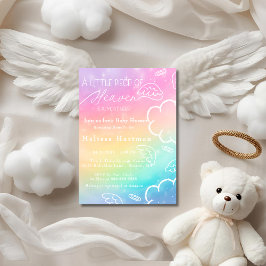 Invitación Little Piece of Heaven Rainbow baby shower 