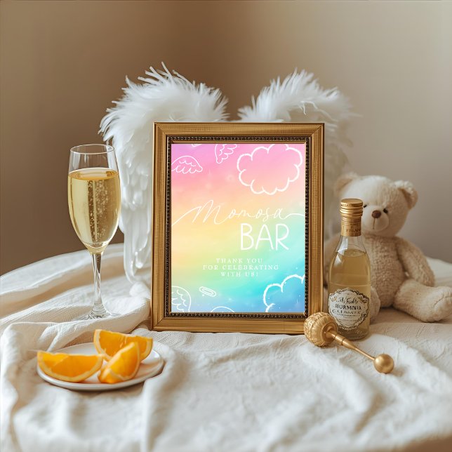 Invitación Little Piece of Heaven Rainbow Momosa Bar Sign (Little Piece of Heaven Rainbow Momosa Bar Sign)