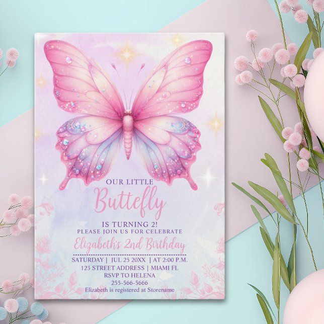 Invitación Little Pink Butterfly - Girls' Birthday (Subido por el creador)