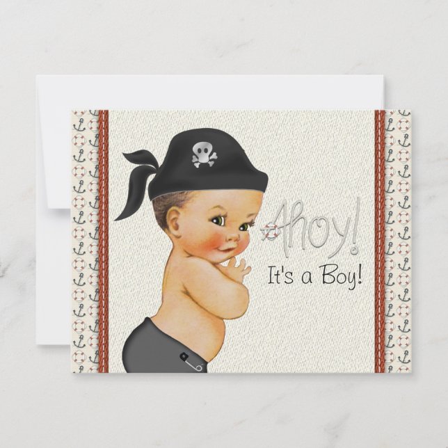 Invitación Little Pirate Baby Shower (Anverso)