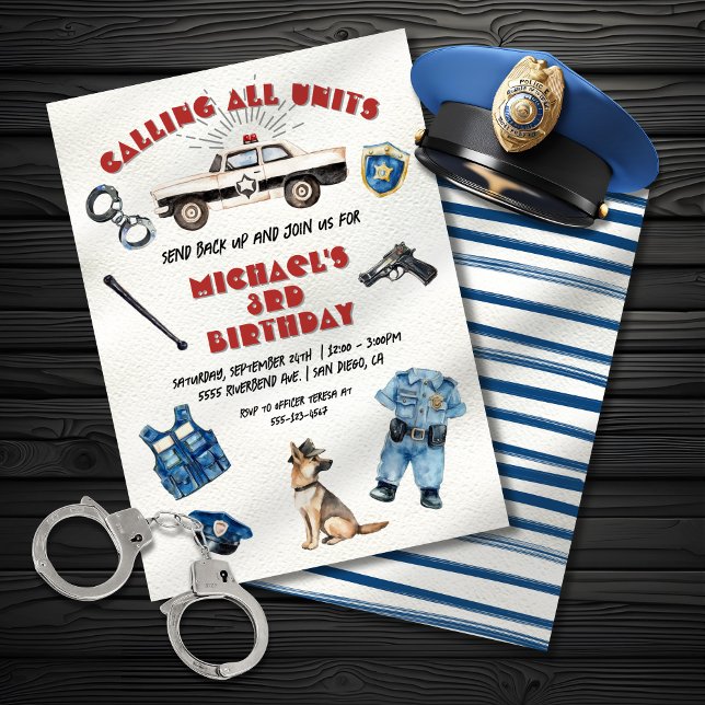 Invitación LIttle Policía Officer Partido de Cumpleaños (Subido por el creador)