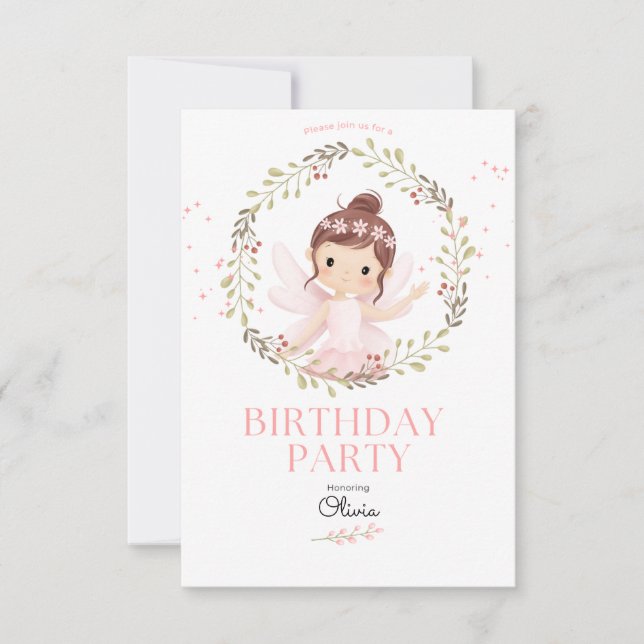 Invitación Little Pretty Ballerinas Ballet Birthday Party  (Anverso)