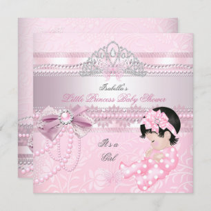 Invitación Little Princess Baby Shower Chica Butterfly CC