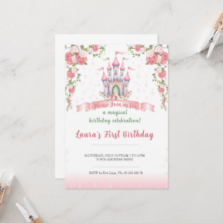 Invitación Little princess Theme invitaion. Kids party.