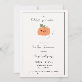Invitación Little Pumpkin Baby Shower Invitation