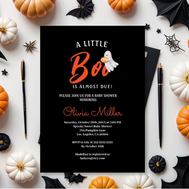 Invitación Little Pumpkin Boo – Halloween Baby Shower  (Subido por el creador)