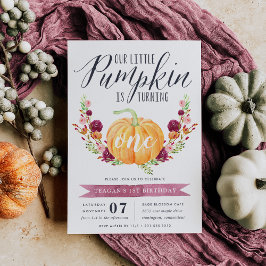 Invitación Little Pumpkin Custom Age Birthday Party
