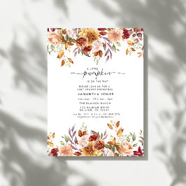 Invitación Little Pumpkin Fall Floral Baby Shower