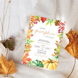 Invitación Little Pumpkin Gender Neutral Fall Baby Shower 