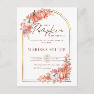 Invitación Little Pumpkin Is On the Way 
