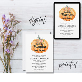 Invitación Little Pumpkin is on the way Baby Shower