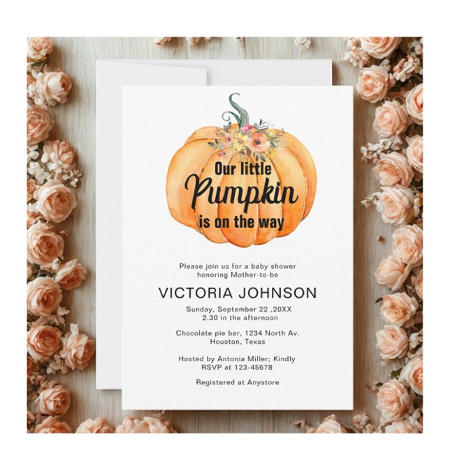 Invitación Little Pumpkin is on the way Baby Shower  (Subido por el creador)