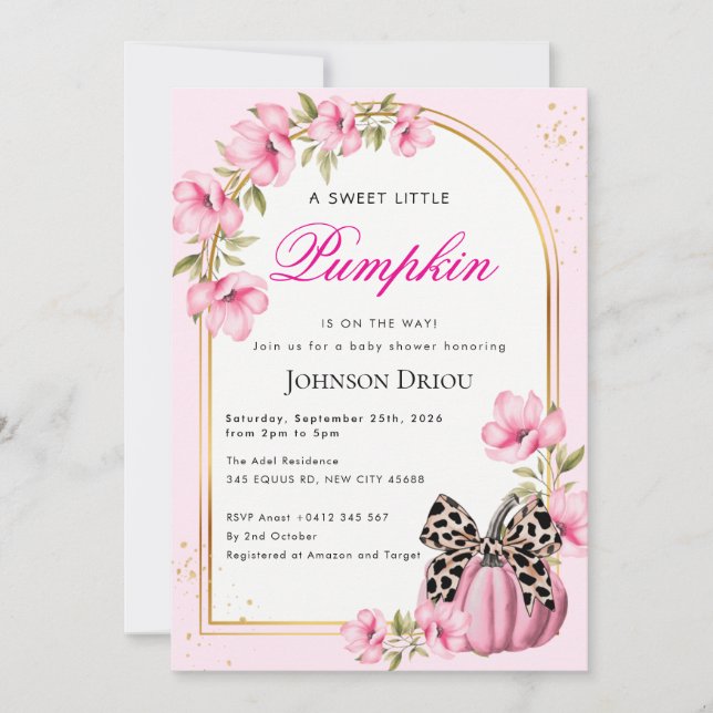 Invitación Little Pumpkin on the Way Baby Shower (Anverso)