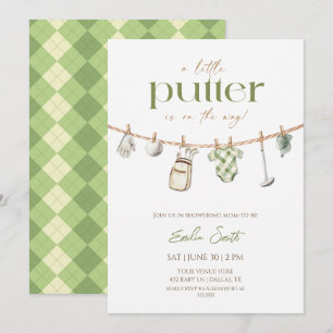 Invitación Little Putter está en camino Fiesta de baby shower