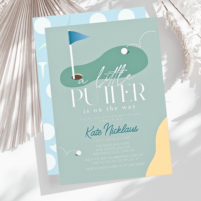 Invitación Little Putter Golf Course Fairway Boy Baby Shower (Subido por el creador)