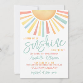Invitación Little Ray Of Sunshine Baby Shower