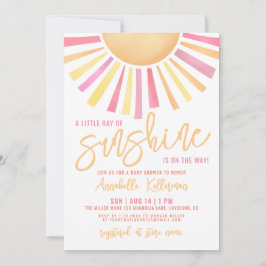 Invitación Little Ray Of Sunshine Boho Baby Shower