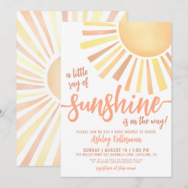 Invitación Little Ray Of Sunshine Boho Baby Shower Invitation