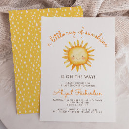 Invitación Little Ray of Sunshine Cute Baby Shower