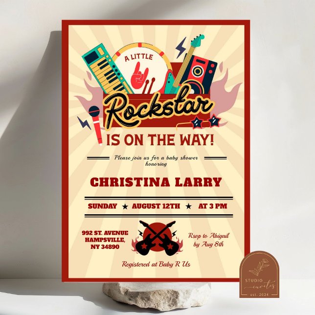 Invitación Little Rockstar Boy Baby Shower (Subido por el creador)