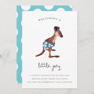 Invitación Little Roo in aqua (texto personalizado)