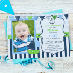 Invitación Little Sailor Birthday Party