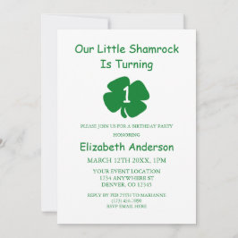 Invitación Little Shamrock 1er cumpleaños