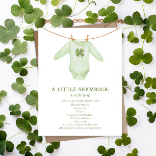 Invitación Little Shamrock St Patrick's Boy Baby Shower