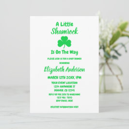 Invitación Little Shamrock St Patrick's Day Baby Shower