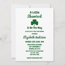 Invitación Little Shamrock St Patrick's Day Baby Shower