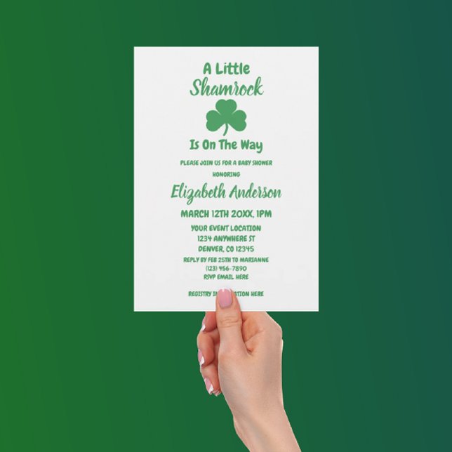 Invitación Little Shamrock St Patrick's Day Baby Shower (Subido por el creador)