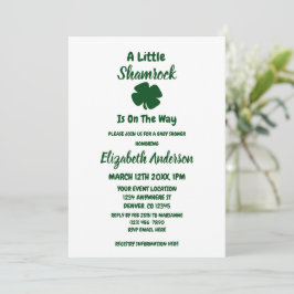 Invitación Little Shamrock St Patrick's Day Baby Shower