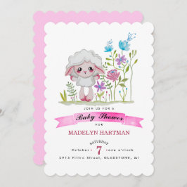 Invitación Little sheep in watercolor