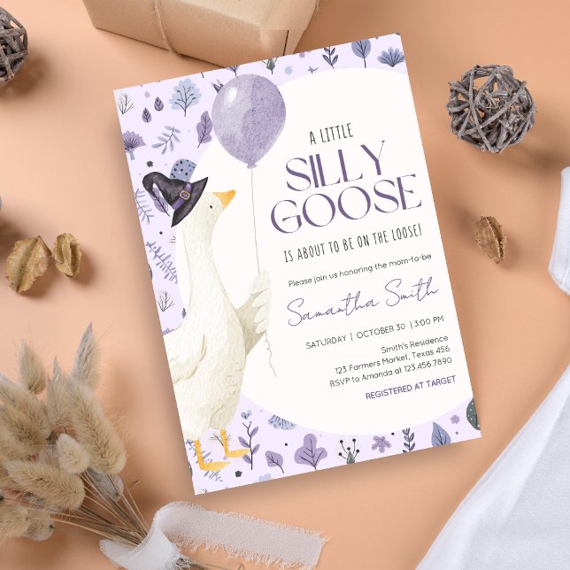 Invitación Little Silly Goose Baby Shower (Silly Little Goose Halloween Baby Shower)