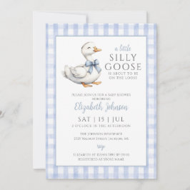 Invitación Little Silly Goose Blue Boy Baby Shower