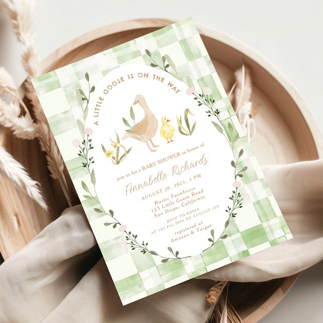 Invitación Little Silly Goose Watercolor Baby Shower (Subido por el creador)