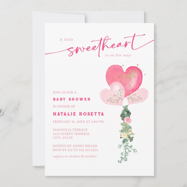 Invitación Little Slove Valentines Baby Shower (Anverso)