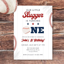 Invitación Little Slugger Baseball 1st Birthday
