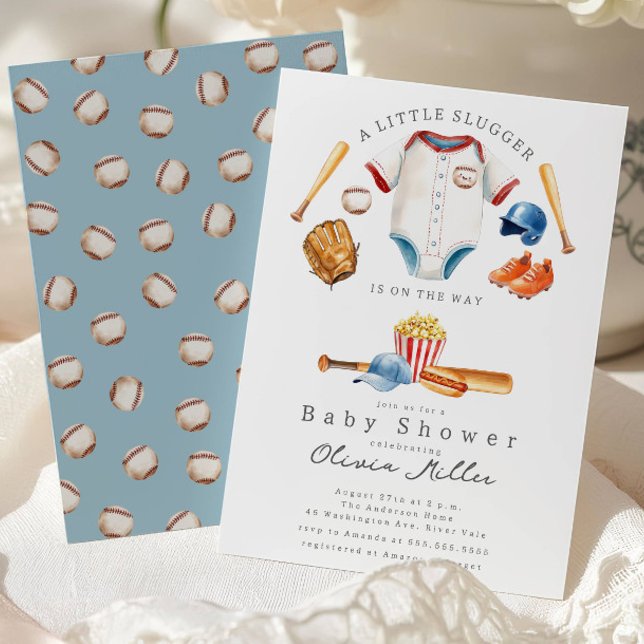 Invitación Little Slugger Baseball Baby Shower Invite (Subido por el creador)