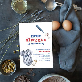 Invitación Little Slugger Baseball Shirt Bottle Baby Shower