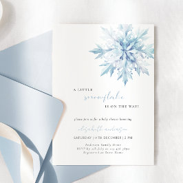 Invitación Little Snowflake Minimal Boy Baby Shower