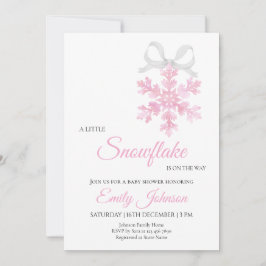 Invitación Little Snowflake Pink Girl Baby Shower