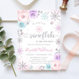Invitación Little Snowflake Winter Baby Shower Invitation