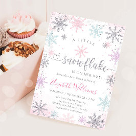 Invitación Little Snowflake Winter Baby Shower Invitation