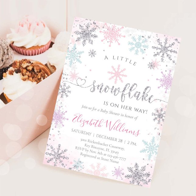 Invitación Little Snowflake Winter Baby Shower Invitation (Subido por el creador)