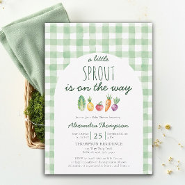 Invitación Little Sprout Cute Produce Watercolor Baby Shower
